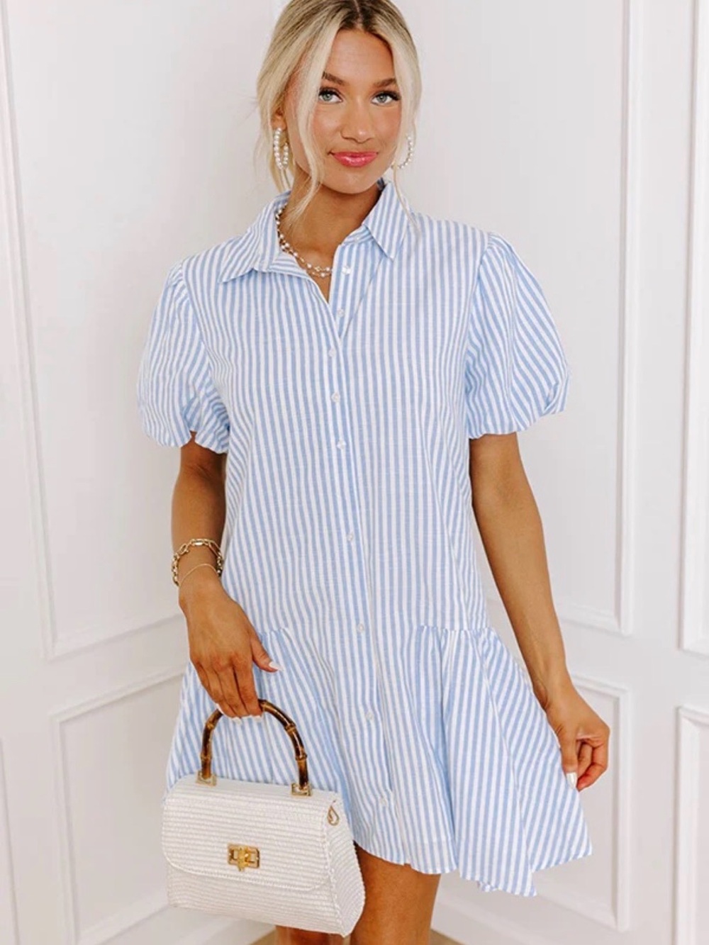 In The Beginning  CLUBHOUSE CHIC STRIPE MINI DRESS Size S